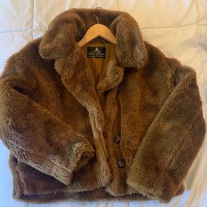 Free People Cropped Faux Fur Jacket